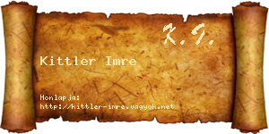 Kittler Imre névjegykártya